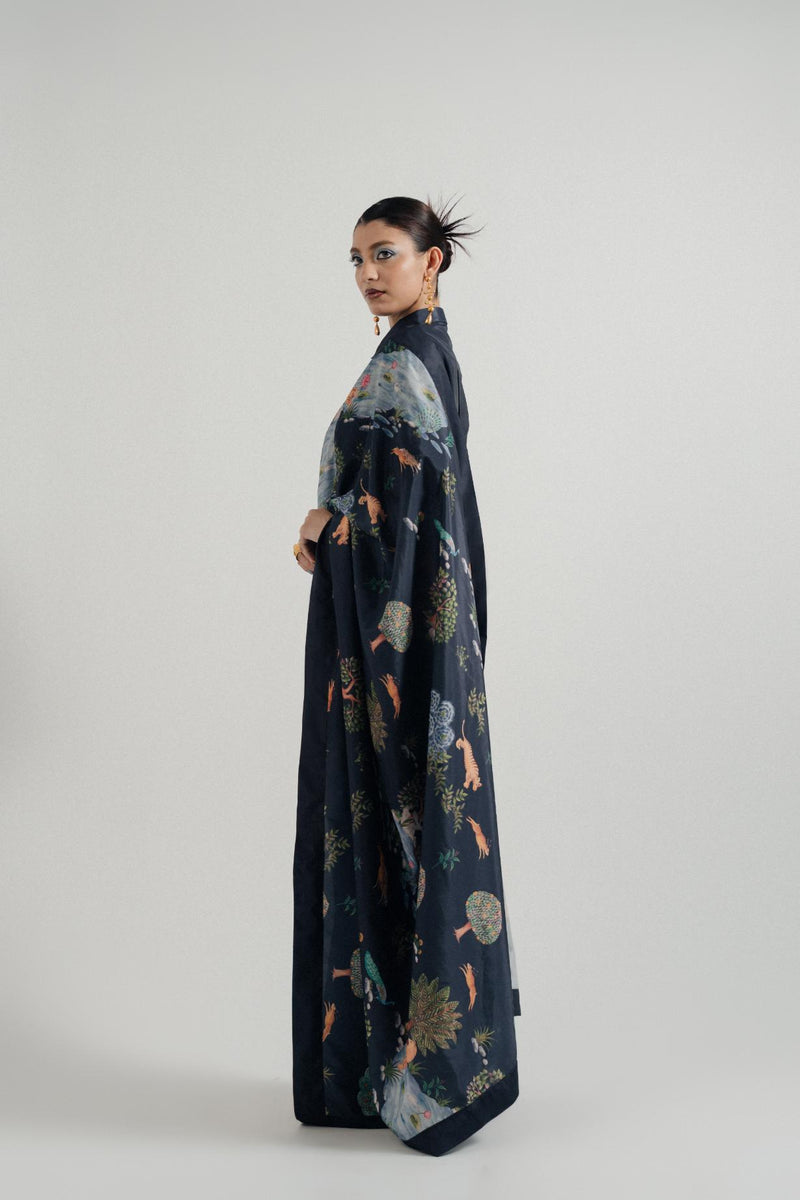 Sher-e Aab Printed Saree (Stitched)